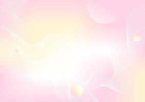 abstract pink background with flowing line and bubbles vector