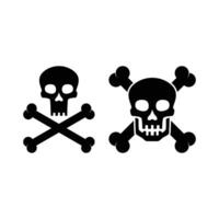 Skull and Cross Bone Icon Silhouette vector