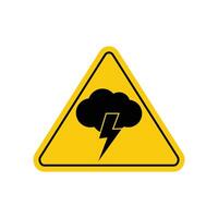warning sign of thunderstorm design template vector