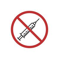 no injection sign icon design template vector
