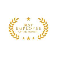 best employee of the month logo design template vector