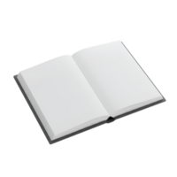 Open blank book with clean white pages on a transparent background for graphic design projects and presentations png