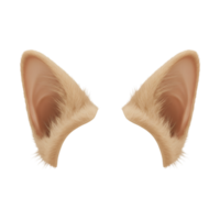Realistic Furry Cat Ears Rendered for Design Element on Transparent Background png