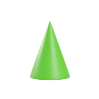 Lime Green Cone Shape Rendered in 3D with Clean Lines and Smooth Surface on Transparent Backdrop png