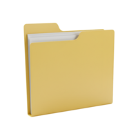 Realistic Yellow File Folder Icon on Transparent Background for Design Projects png