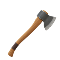 Stylized Axe Rendered in 3D on Transparent Background for Design Elements png