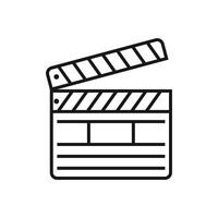 clapperboard icon design outline style vector