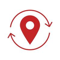 red location update icon design template vector