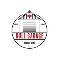 bull garage logo design concept idea vector