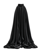 Elegant Black Skirt with Flowing Fabric png