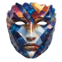 Colorful Geometric Mask with Abstract Patterns and Textures png