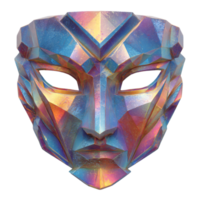 Colorful Geometric Mask with Abstract Design and Shiny Surface png