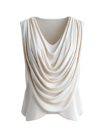 Elegant Draped Fabric Top in Soft Neutral Tones for Fashion Display png