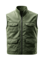 Stylish Green Vest with Multiple Pockets for Practical Use png