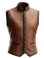 Elegant Brown Vest with Intricate Detailing and Button Closure png