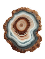 Close-Up of Natural Stone Slice with Intricate Color Bands and Patterns png