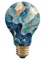 Colorful Abstract Design in Light Bulb Shape with Swirling Patterns png