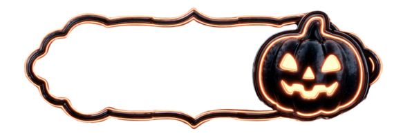 Spooky Halloween Pumpkin with Decorative Frame and Glowing Effect png