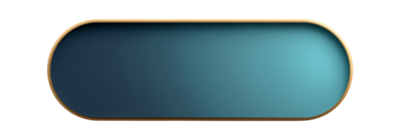 Elegant blue gradient button with gold border and shadow effect png