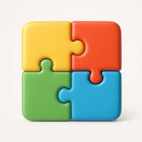 Colorful puzzle pieces connect, symbolizing problem-solving. photo