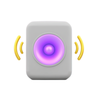 Audio speaker emitting sound waves a 3D rendered icon for music playback volume control sound system announcement or audio notification png