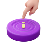 Hand pressing information i button a 3D rendered icon for selecting help accessing details online or user interface info interaction png