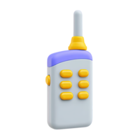 Walkie talkie two way radio device a 3D rendered icon for portable communication remote coordination or emergency broadcast equipment png