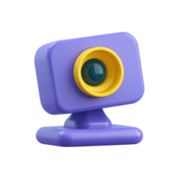 Computer webcam for chat 3D rendered icon symbolizing online communication virtual meetings live streaming or digital recording device png