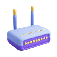Internet WiFi router with status lights 3D rendered icon for network connectivity wireless hotspot broadband access or modem equipment png