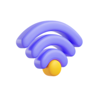 WiFi wireless signal symbol a 3D rendered icon representing internet connection network access hotspot availability or wireless technology png