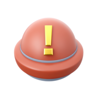 Alert button with exclamation mark 3D rendered icon for emergency warning urgent notification or panic system activation interface png