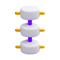 Three figures connected to central hub a 3D rendered icon symbolizing team structure organizational hierarchy network connection or shared resource png