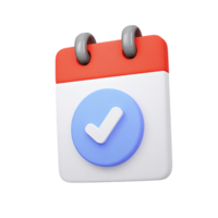 Calendar icon with checkmark symbolizing completed task confirmed appointment or successful event scheduling a 3D rendered graphic for organization png