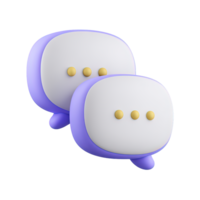 Overlapping speech bubbles with dots 3D rendered icon for active chat dialogue ongoing message exchange or live online communication process png