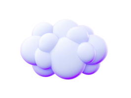 A unique 3D rendered cloud icon white with a purple shaded bottom creating a distinct look for cloud services weather visuals or creative projects requiring a stylized cloud element now png