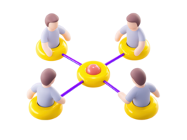 3D interconnected people form network for teamwork collaboration communication global community social business relationships Modern graphic for interconnectedness png