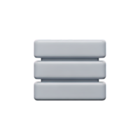Hamburger menu 3D icon with three grey bars for navigation and UI options. Isolated render for website design, mobile apps, software UIs. Minimalist graphic for accessing menus. png