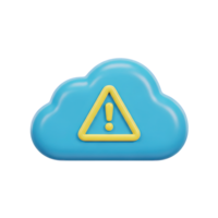 Blue cloud computing icon with a yellow warning triangle indicating a cloud service error an online storage problem a data synchronization issue or a network connectivity alert from here png