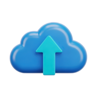 Blue cloud computing icon with a light blue upward arrow symbolizing data upload cloud storage file transfer backup to online services or digital information sharing capabilities for you png