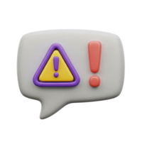 Gray speech bubble containing a yellow warning triangle and a red exclamation mark conveying a warning message an alert notification or critical information that requires immediate attention now png