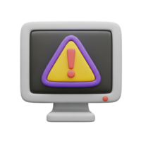 Computer monitor displaying a yellow warning triangle indicating a system error a software problem a desktop alert or a critical hardware issue requiring user attention for this case png