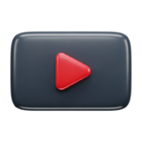Dark gray card with a red play button icon for multimedia content streaming services online platforms entertainment applications or starting playback of digital media for all png