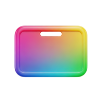 Rainbow color palette 3D icon Rectangular tray with a spectrum of colors representing design choice art tool color selection or creative options UI element png