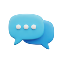 3d rendido ícone do dois sobreposição azul discurso bolhas com elipse simbolizando bate-papo conversação Mensagens ou equipe comunicação ferramenta agora png