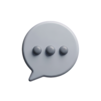 3d rendido ícone do uma cinzento discurso bolha com a elipse significando a em andamento mensagem digitando indicador ou uma pausa dentro digital comunicação png