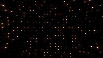 LED lights background with a grid of twinkling warm golden lights. Blinking stage lights animation. This performance background is full HD and looping. video