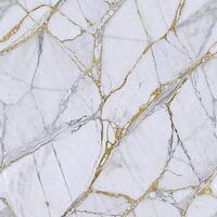 Seamless white marble texture pattern with gold, kintsugi, diffuse material, photo
