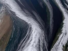 Earth's Surface with Dynamic Weather Front Seen from Orbit photo