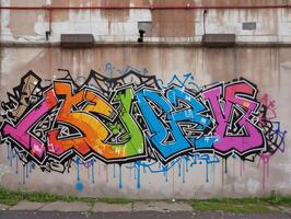 Edgy Graffiti with Sharp Lines and Color Blends photo