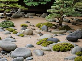 ranquil Karesansui Garden with Small Water Feature photo